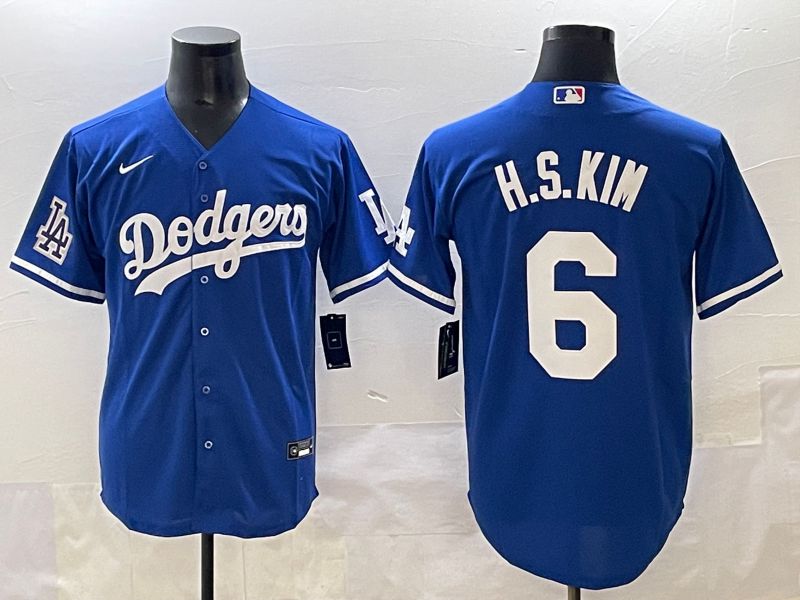Men 2025 Los Angeles Dodgers 6 H.S.Kim Blue Game Nike MLB Jersey style 9